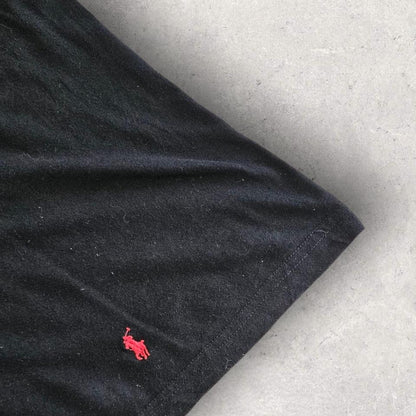 Polo Ralp Lauren Black Polo Tee - XL Lizard Vintage Clothes Polos