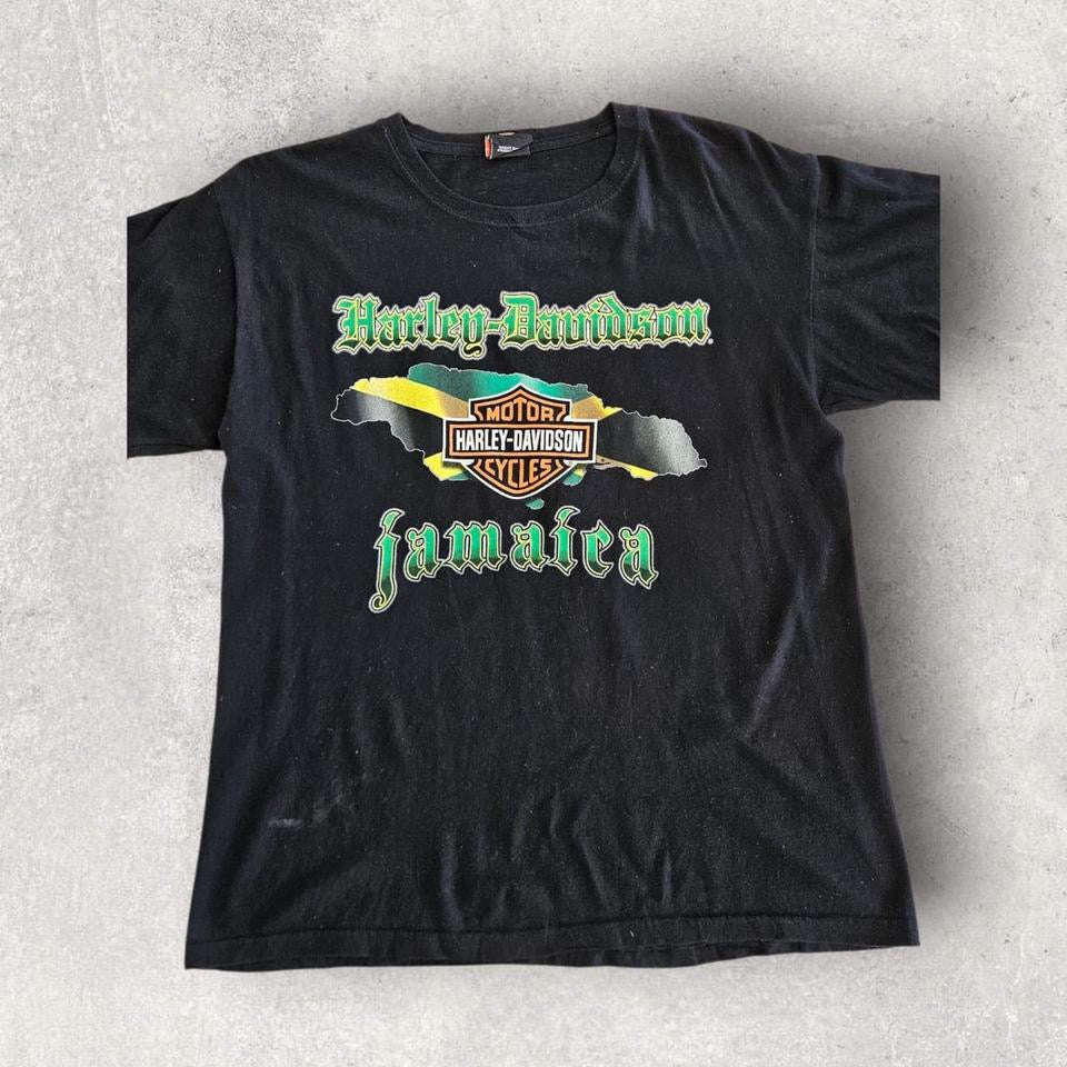 Harley Davidson Black Graphic T-shirt - L Lizard Vintage Clothes T-Shirts