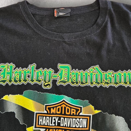 Harley Davidson Black Graphic T-shirt - L Lizard Vintage Clothes T-Shirts