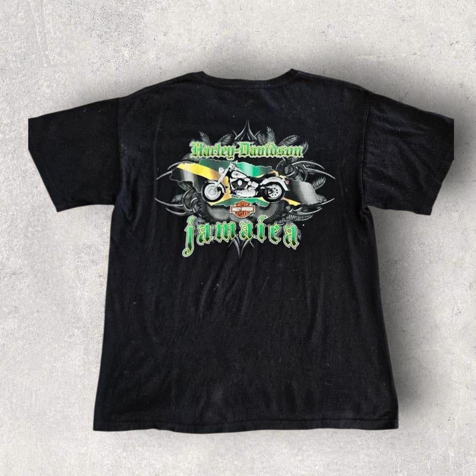 Harley Davidson Black Graphic T-shirt - L Lizard Vintage Clothes T-Shirts