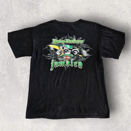 Harley Davidson Black Graphic T-shirt - L Lizard Vintage Clothes T-Shirts
