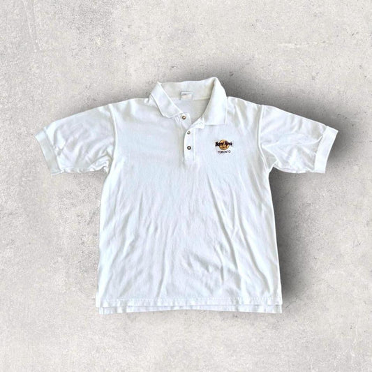Hard Tock Cafe White Polo Tee - LHard RockHard Tock Cafe White Polo Tee - L