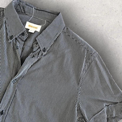Diesel Black Stripes Polo Shirt - MLizard Vintage ClothesShirts