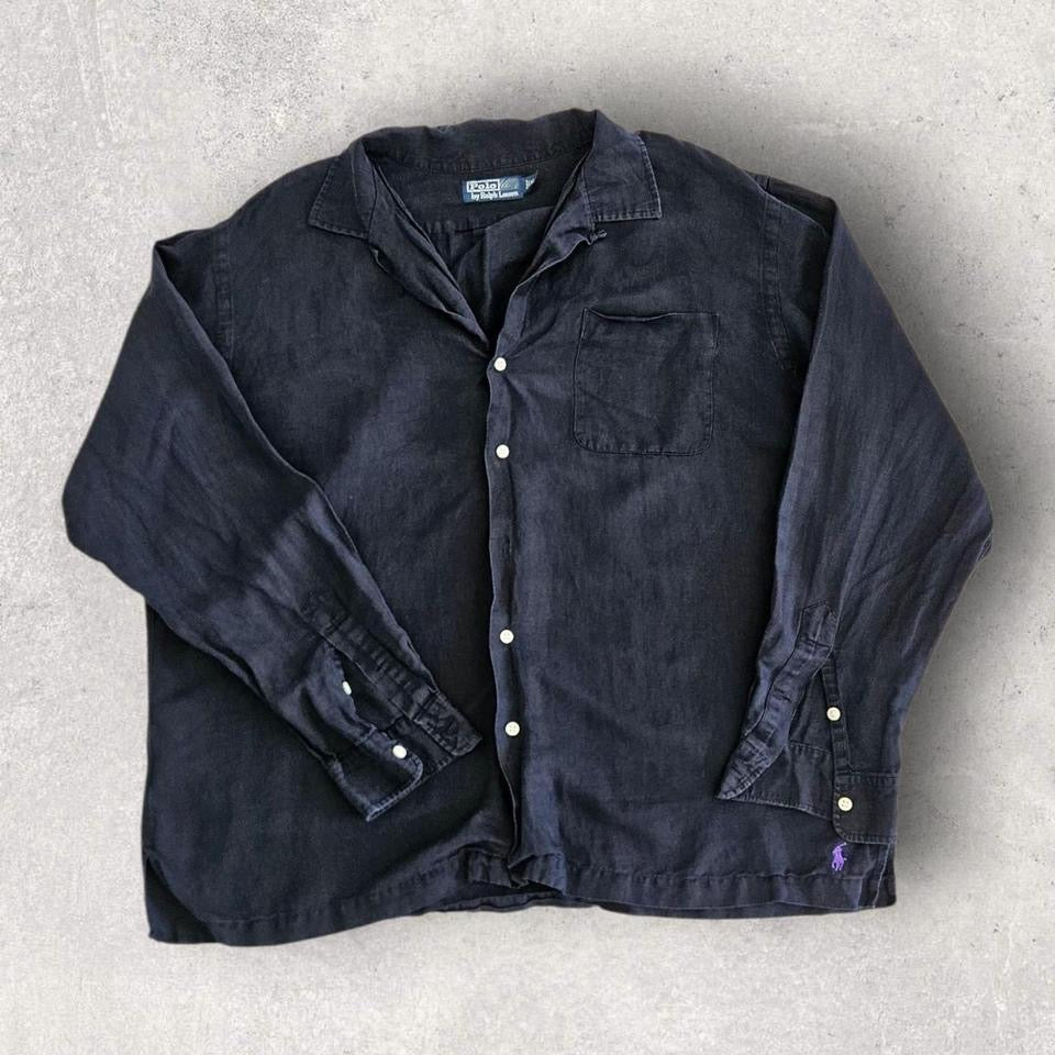 Polo Ralph Lauren Black Shirt - LShirtsLizard Vintage Clothes