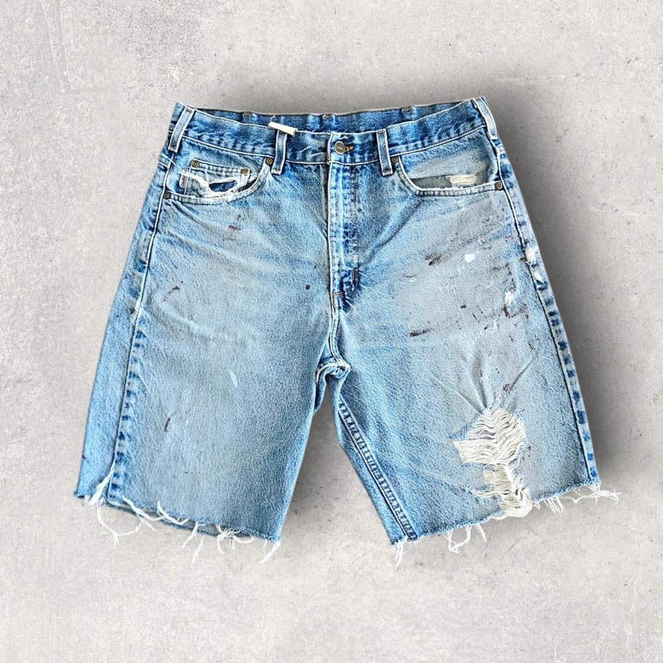 Carhartt Blue Short Jeans - W34Denim ShortsLizard Vintage Clothes