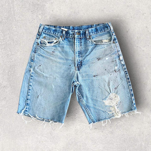 Carhartt Blue Short Jeans - W34Denim ShortsLizard Vintage Clothes