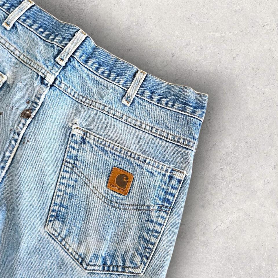Carhartt Blue Short Jeans - W34Denim ShortsLizard Vintage Clothes