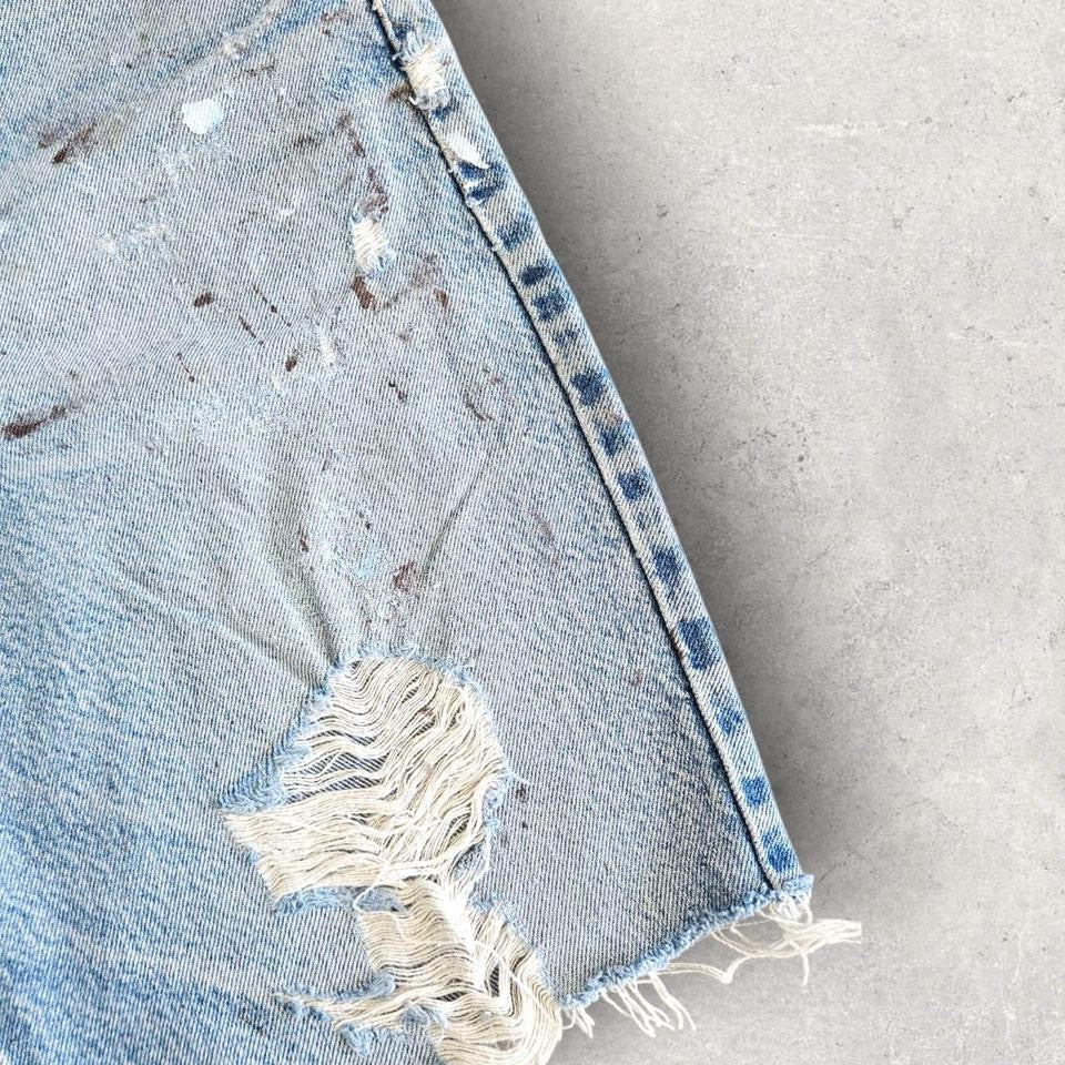 Carhartt Blue Short Jeans - W34Denim ShortsLizard Vintage Clothes