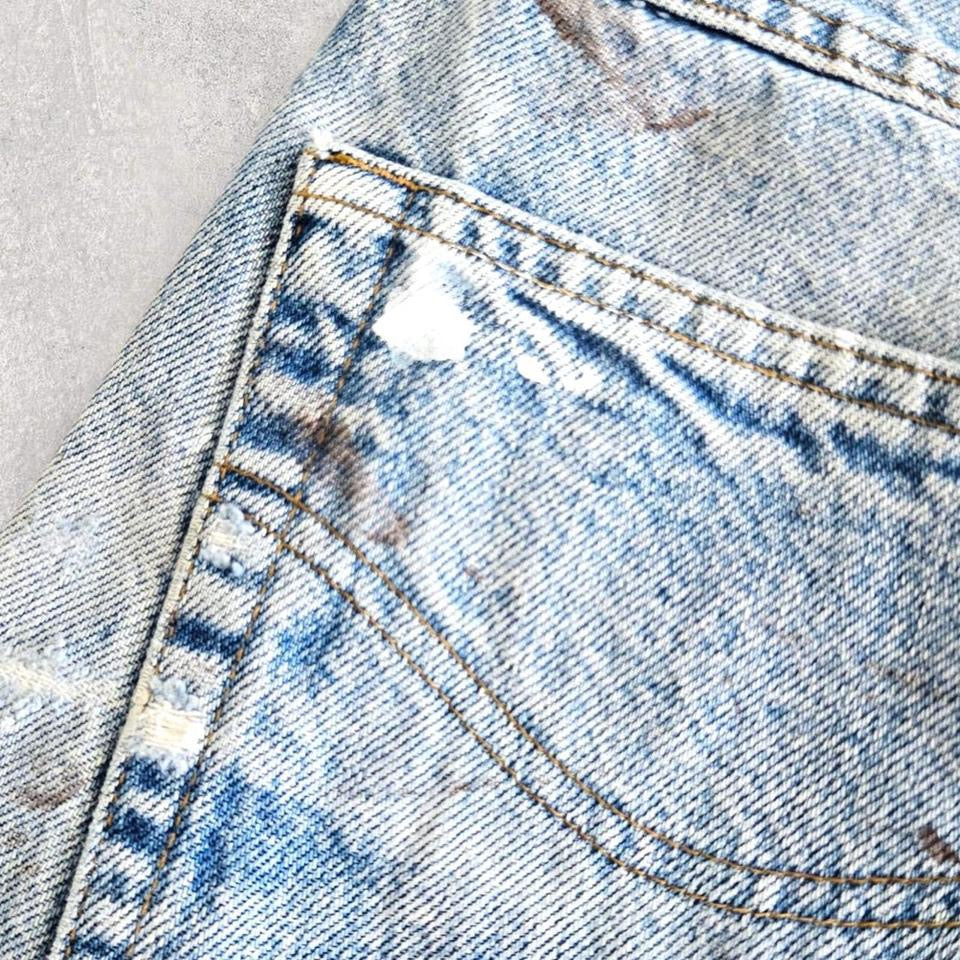 Carhartt Blue Short Jeans - W34Denim ShortsLizard Vintage Clothes