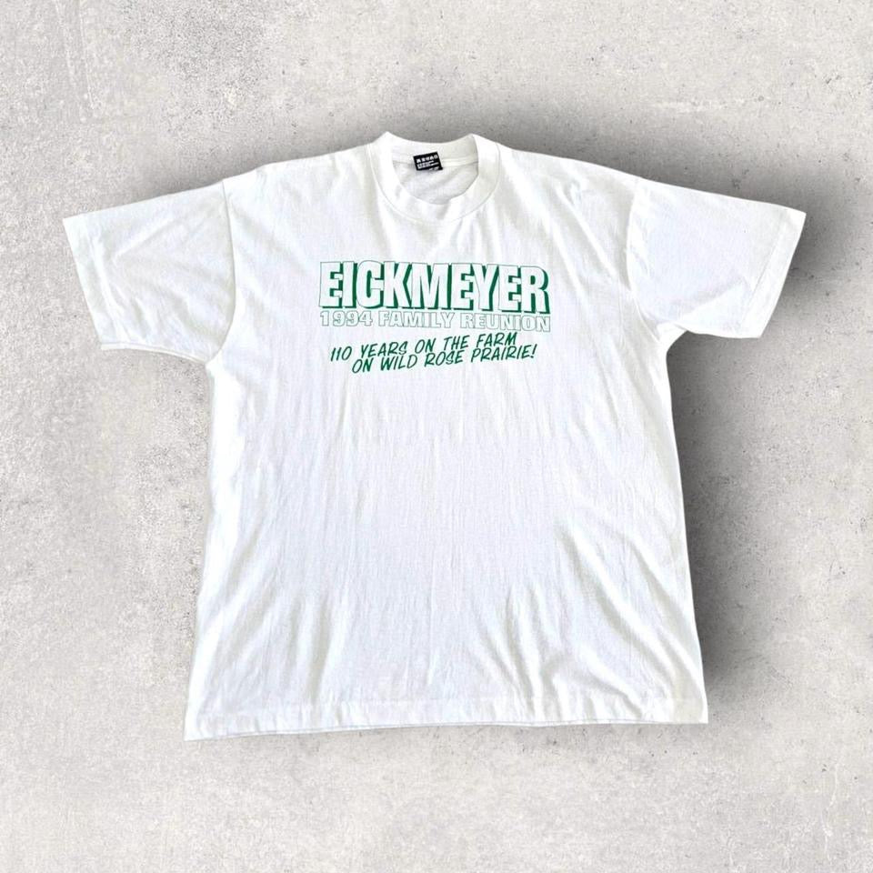 Vintage Single Stitch White T-shirt XL חולצת סינגל סטיץ וינטאג לבנה במידה XL