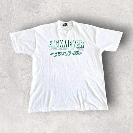 Vintage Single Stitch White T-shirt XL חולצת סינגל סטיץ וינטאג לבנה במידה XL