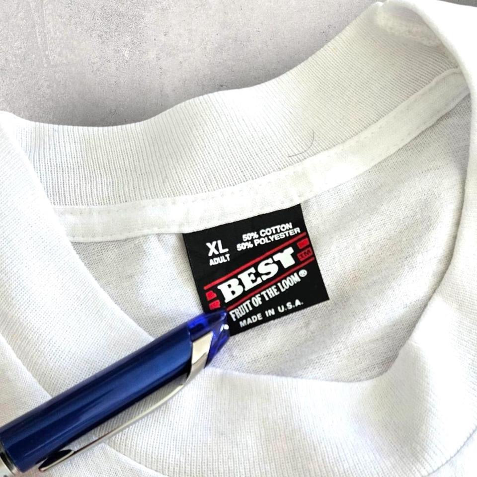 Vintage Single Stitch White T-shirt XL חולצת סינגל סטיץ וינטאג לבנה במידה XL