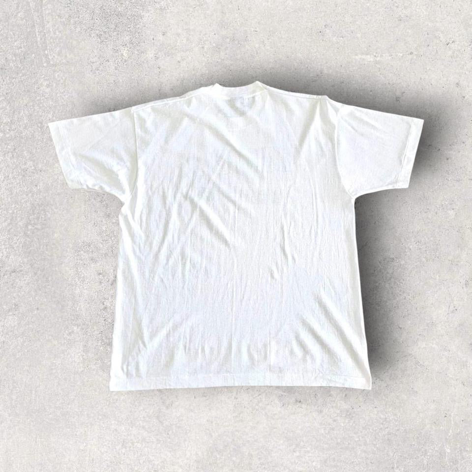 Vintage Single Stitch White T-shirt XL חולצת סינגל סטיץ וינטאג לבנה במידה XL