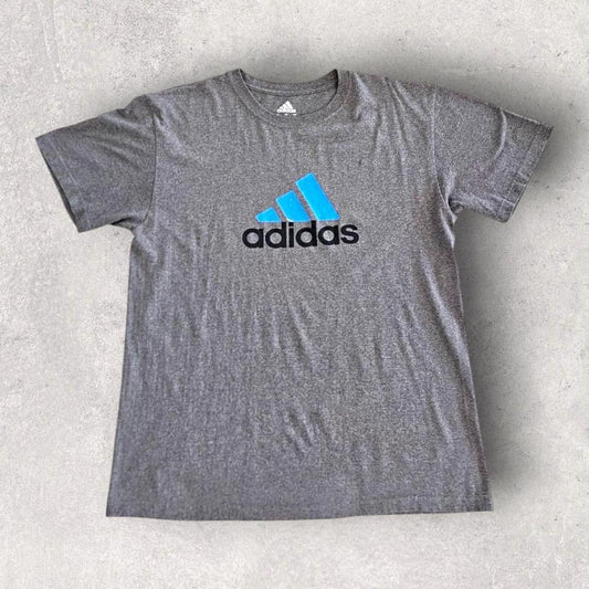 Adidas Grey Logo T-shirt חולצת אדידס אפורה וינטג׳ מידה XL