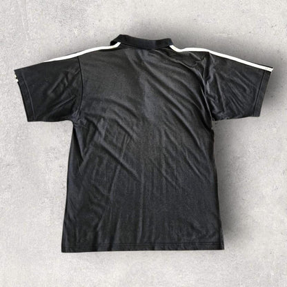 Vintage Adidas Black Polo Tee חולצת אדידס וינטג׳ שחורה מידה L