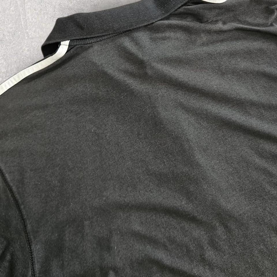 Vintage Adidas Black Polo Tee חולצת אדידס וינטג׳ שחורה מידה L