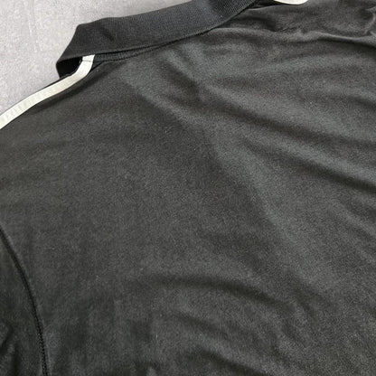 Vintage Adidas Black Polo Tee חולצת אדידס וינטג׳ שחורה מידה L