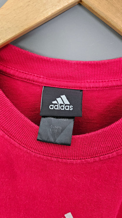 Adidas Red Logo Tshirt - S חולצת טי אדידס לוגו אדום וינטג'
