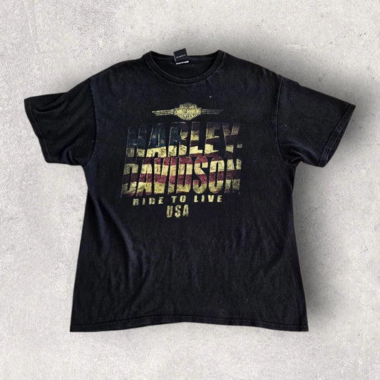 Harley Davidson Graphic Tee - XXL, חולצת הארלי דיווידסון גרפית