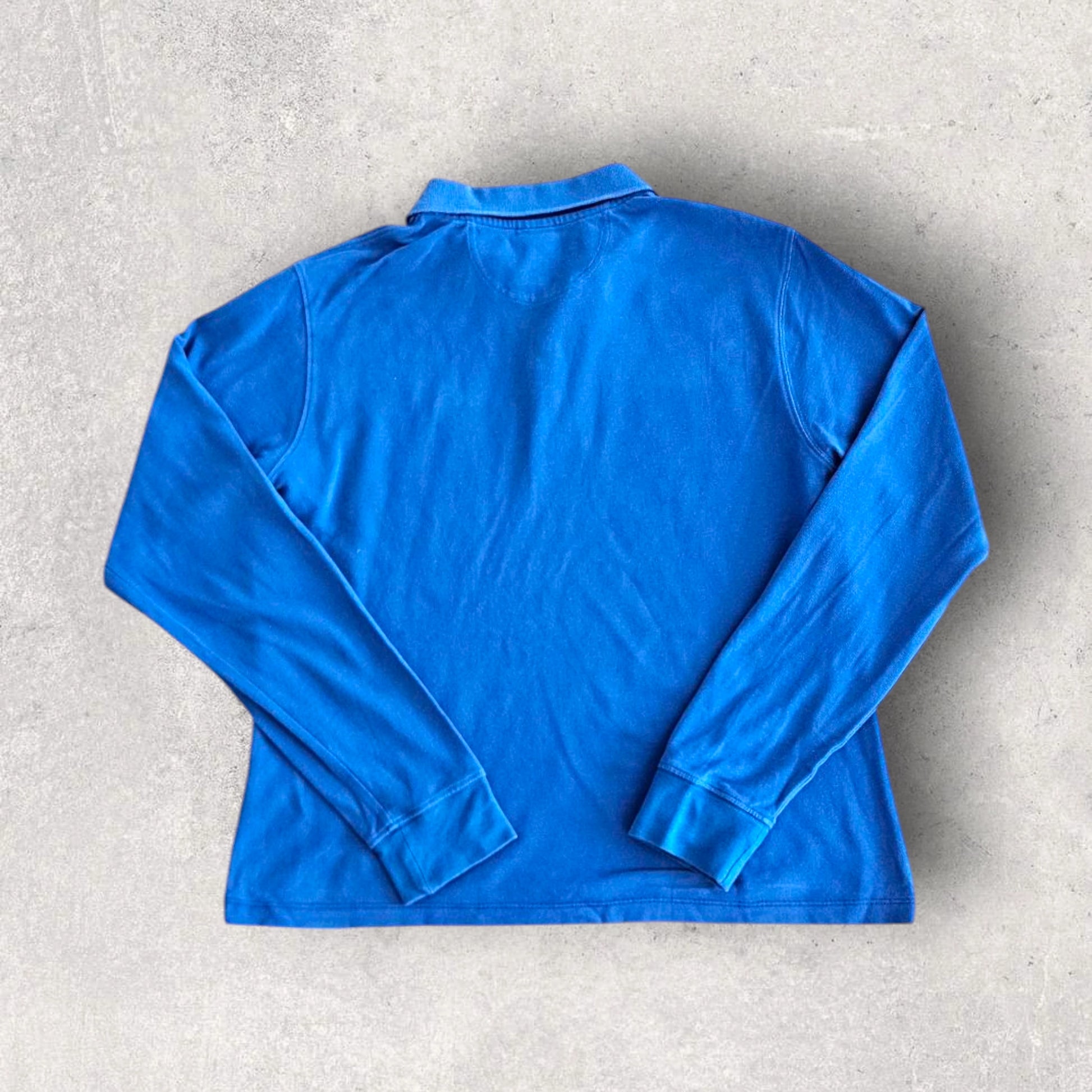 Sergio tachinni Blue Long Sleeve Polo - S חולצת פולו כחולה עם שרוולים ארוכים של סרג’יו טאצ’יני, מידה S