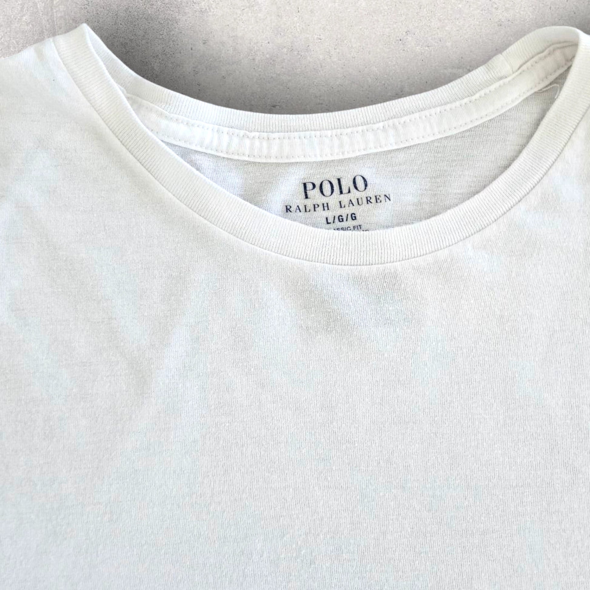 Polo Ralph Lauren White Tshirt L - חולצת ראלף לורן לבנה