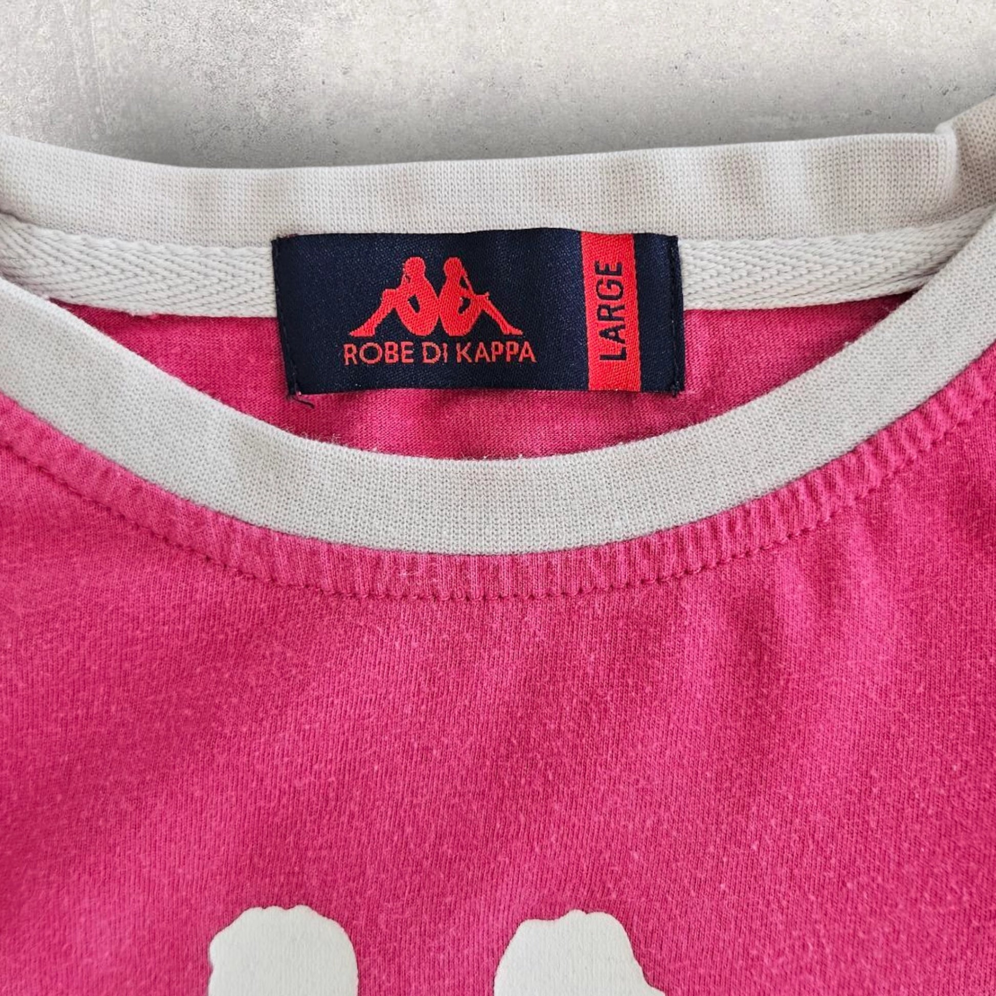 Vintage Kappa Pink Long Sleeve Tee - M, חולצת שרוול ארוך ורודה קאפה