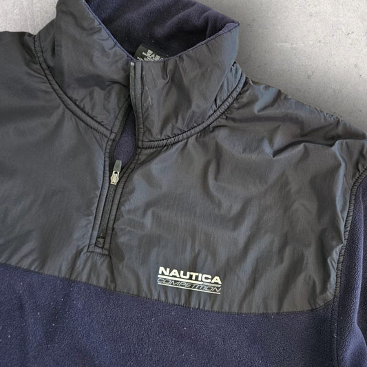 Vintage Nautica Fleece 1/4 Zip - XL פליס וינטג' של נוטיקה עם רבע רוכסן, מידה XL