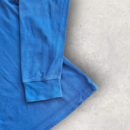 Sergio tachinni Blue Long Sleeve Polo - S חולצת פולו כחולה עם שרוולים ארוכים של סרג’יו טאצ’יני, מידה S