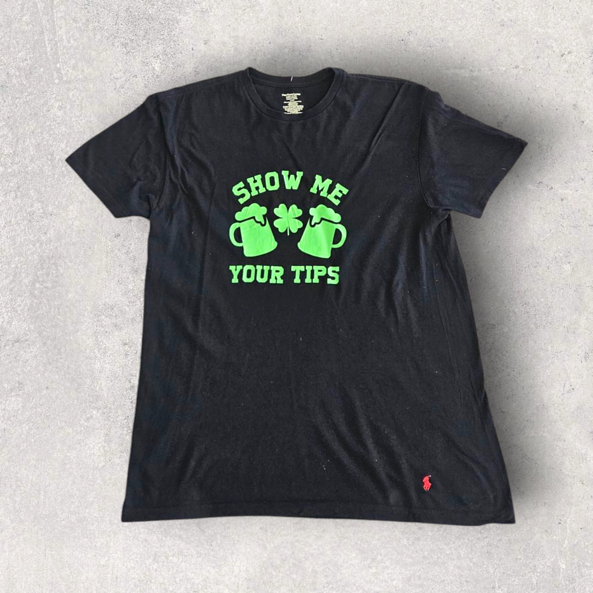 Polo Ralph Lauren Print Tshirt - L חולצת טי פולו ראלף לורן מודפסת וינטג'