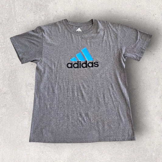 Adidad grey Logo Tshirt - XL חולצת טי אפורה לוגו אדידס וינטג'