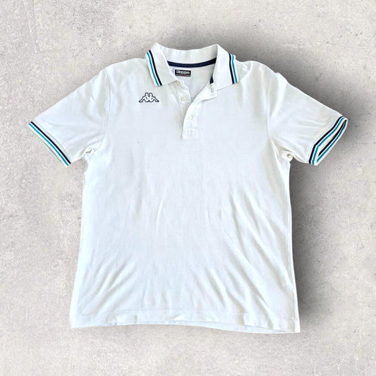 Kappa White Polo Tee - L, חולצת פולו לבנה קאפה