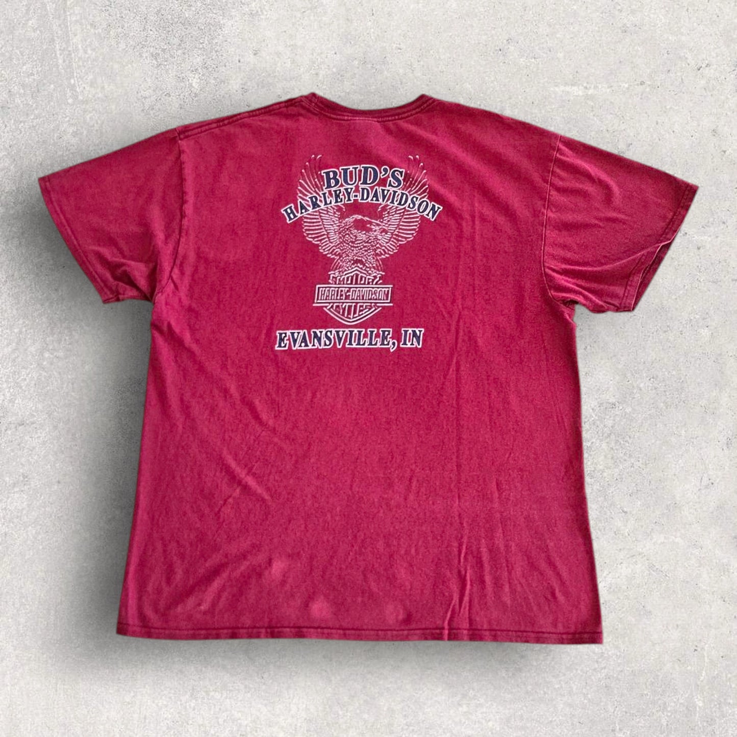 Harley Davidson Red Logo Tshirt XL - חולצת הארלי דייווידסון וינטג'