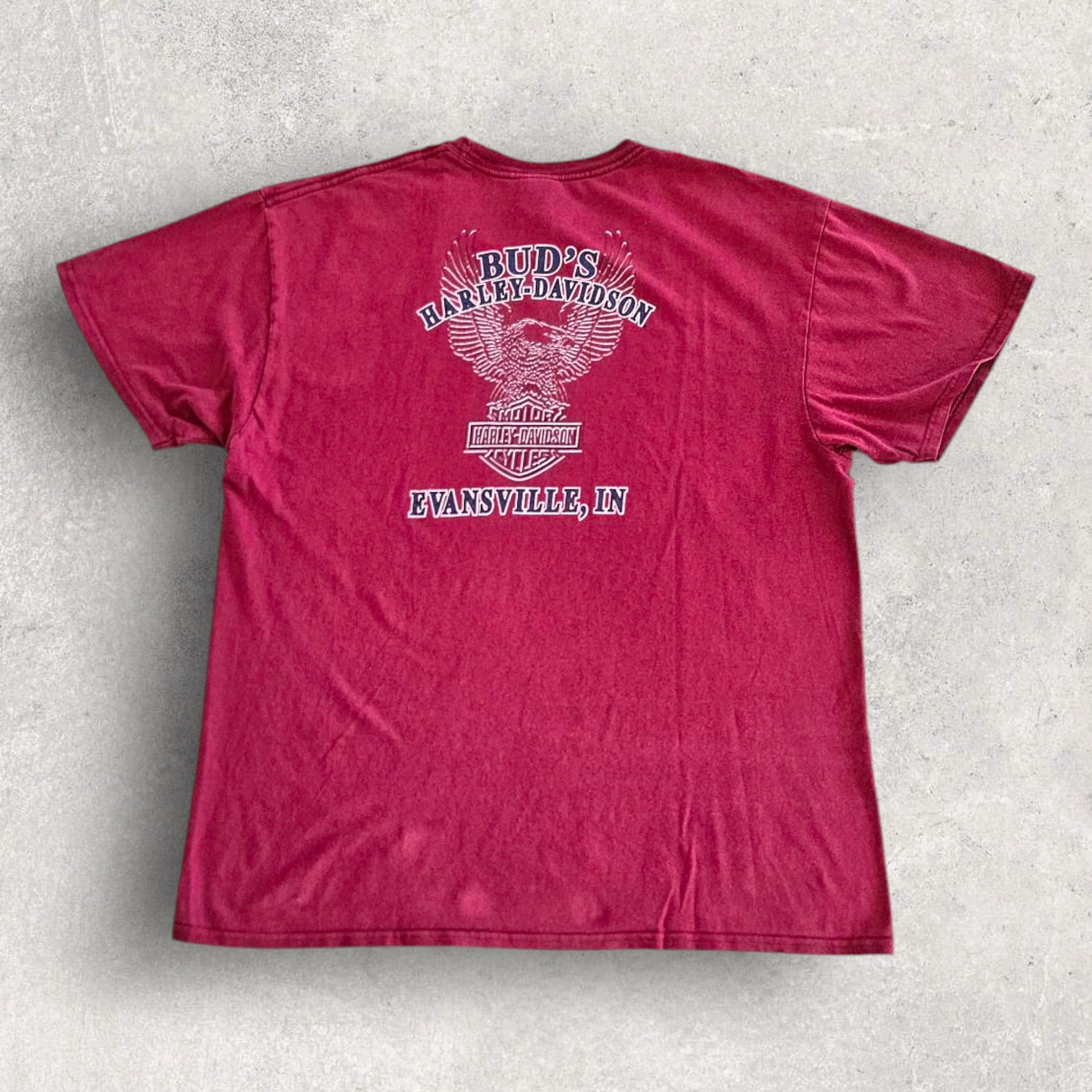 Harley Davidson Red Logo Tshirt XL - חולצת הארלי דייווידסון וינטג'