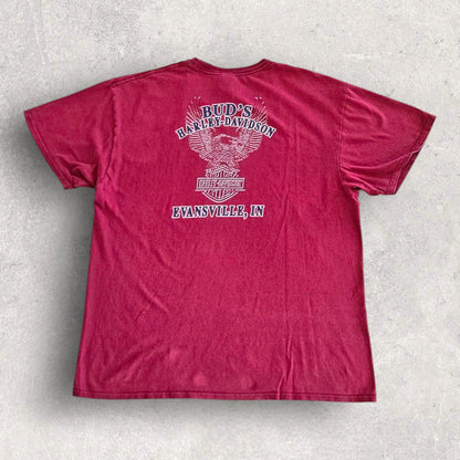 Harley Davidson Red Logo Tshirt XL - חולצת הארלי דייווידסון וינטג'