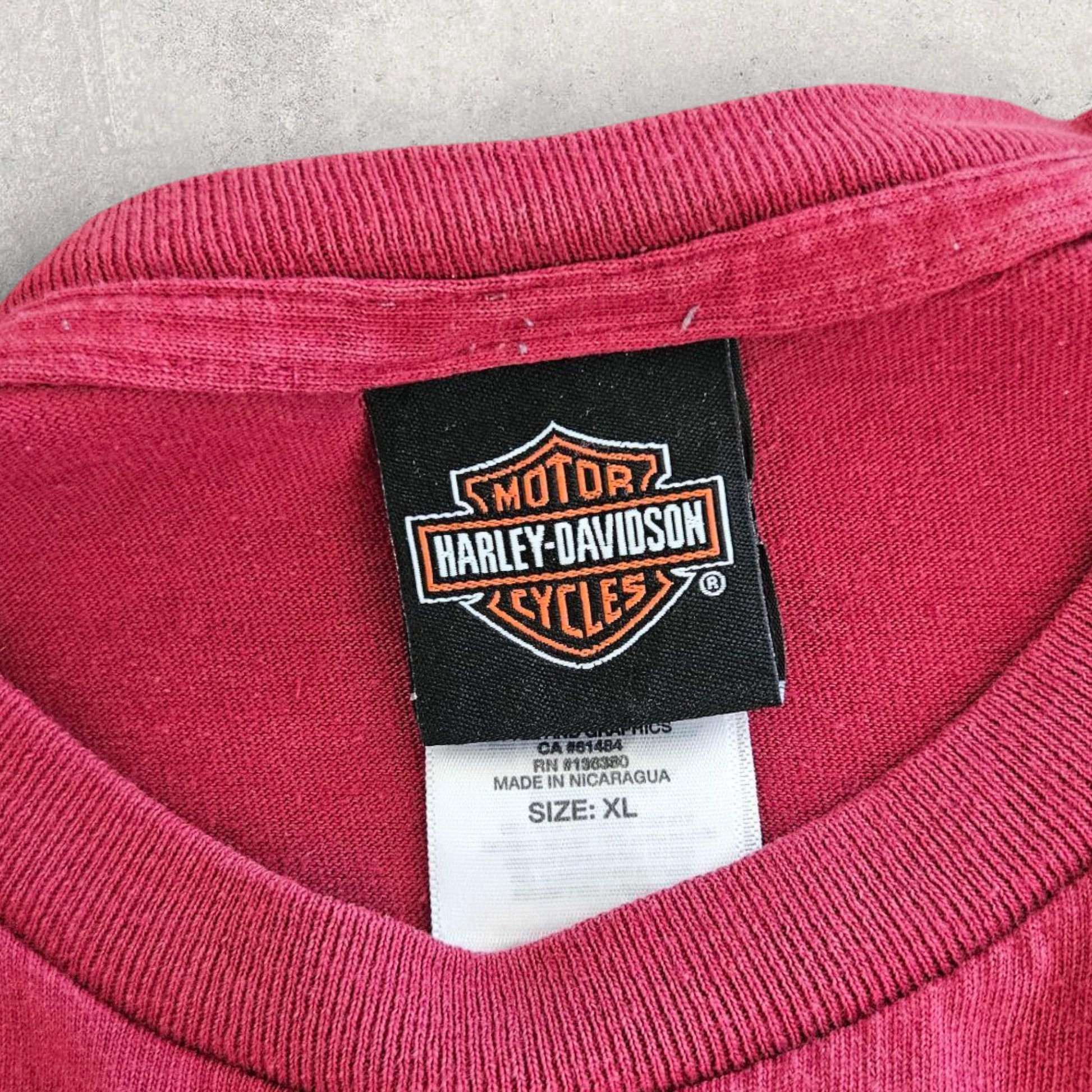 Harley Davidson Red Logo Tshirt XL - חולצת הארלי דייווידסון וינטג'