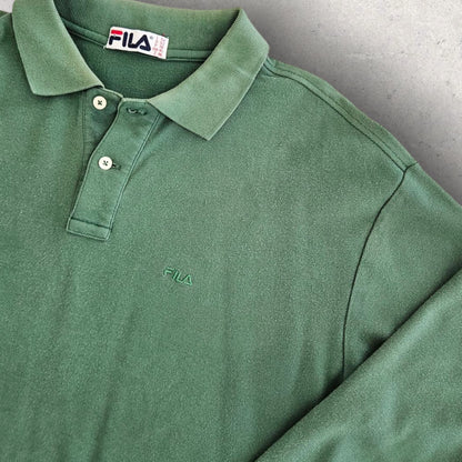 Fila Long Sleeve Polo Tee - XL, חולצת פולו ארוכה פילה