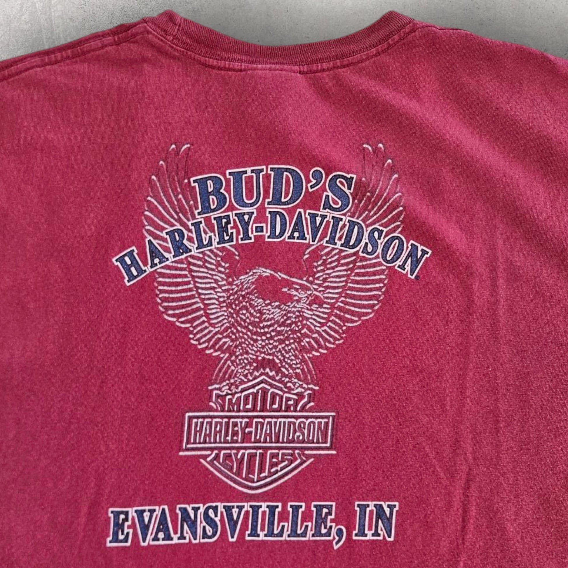 Harley Davidson Red Logo Tshirt XL - חולצת הארלי דייווידסון וינטג'