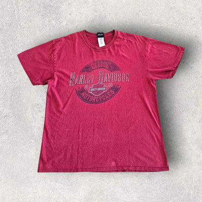 Harley Davidson Red Logo Tshirt XL - חולצת הארלי דייווידסון וינטג'