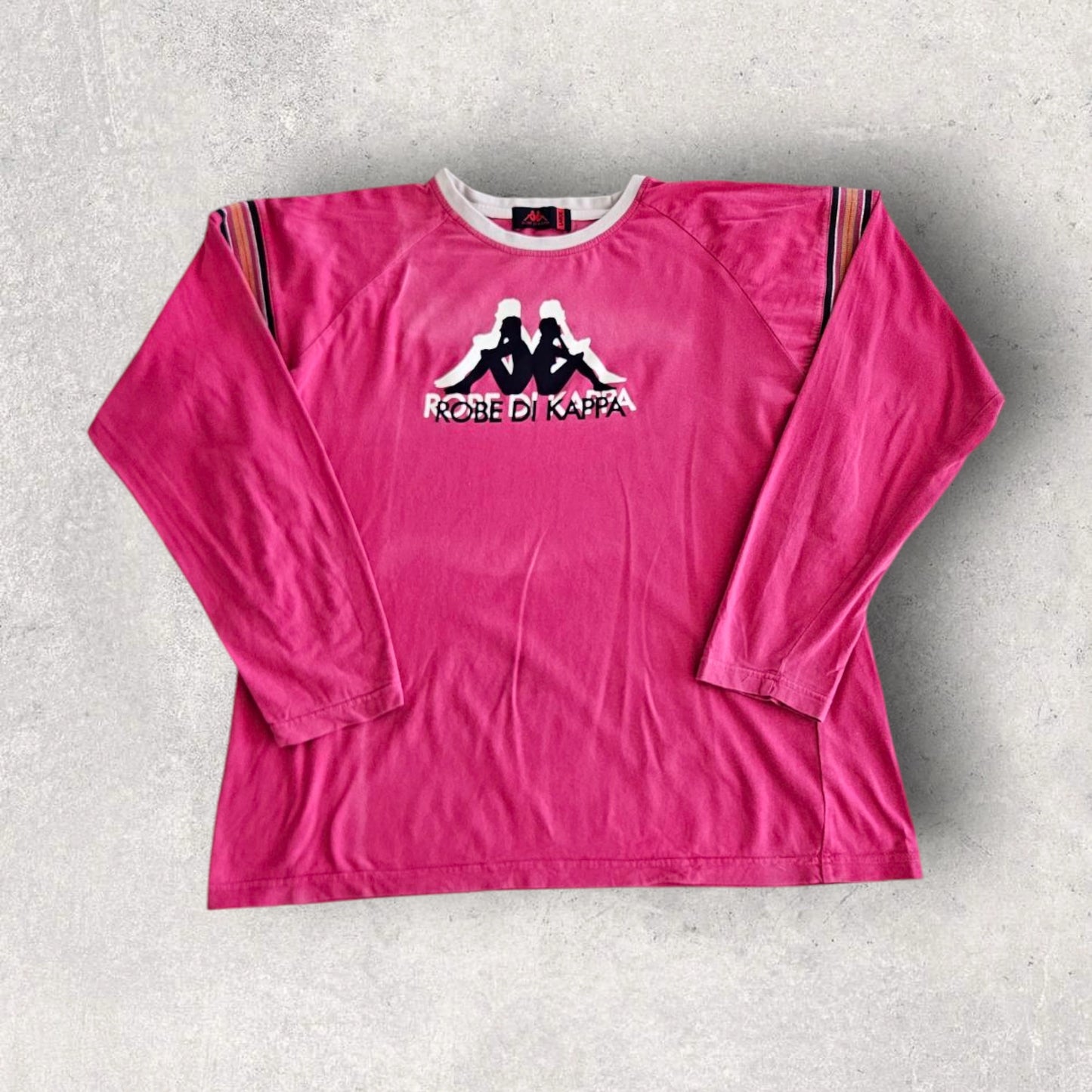 Vintage Kappa Pink Long Sleeve Tee - M, חולצת שרוול ארוך ורודה קאפה