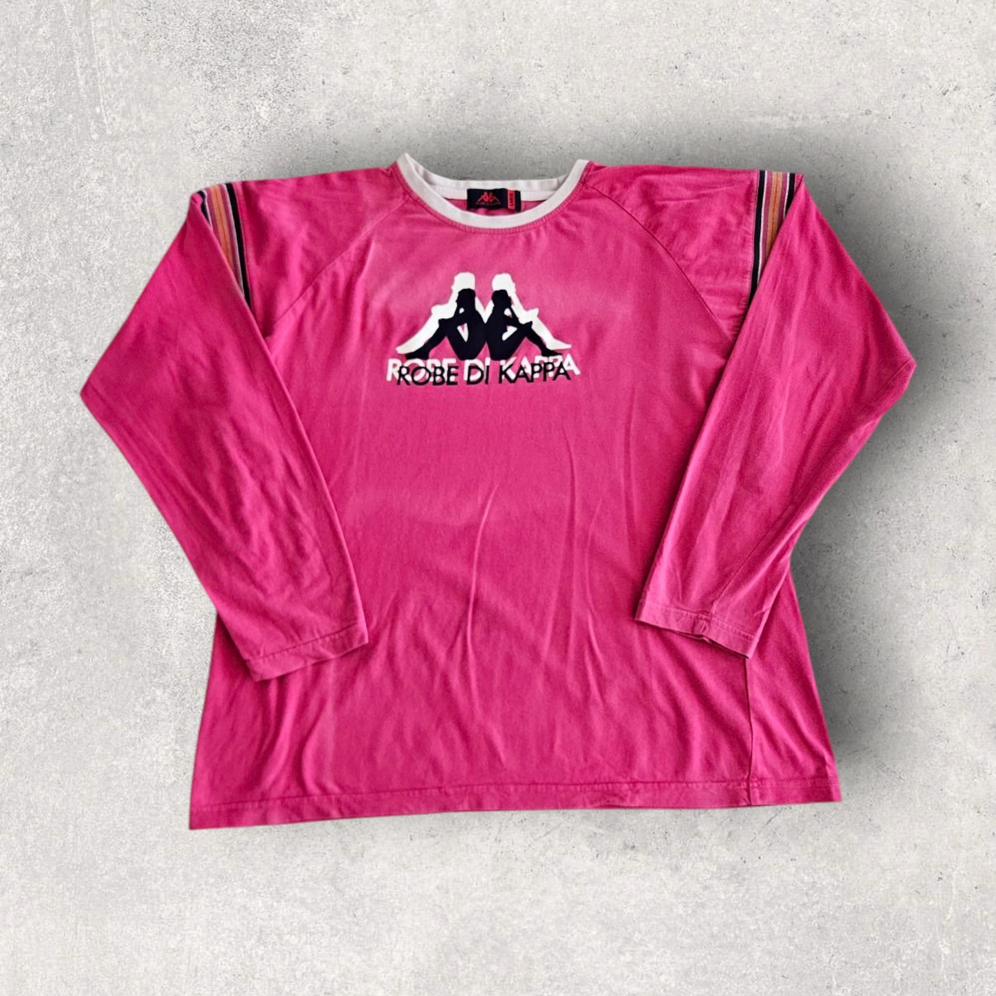 Vintage Kappa Pink Long Sleeve Tee - M, חולצת שרוול ארוך ורודה קאפה