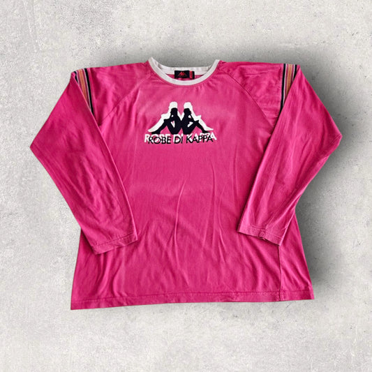 Vintage Kappa Pink Long Sleeve Tee - M, חולצת שרוול ארוך ורודה קאפה