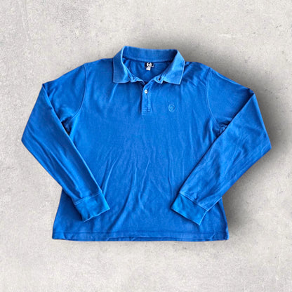 Sergio tachinni Blue Long Sleeve Polo - S חולצת פולו כחולה עם שרוולים ארוכים של סרג’יו טאצ’יני, מידה S